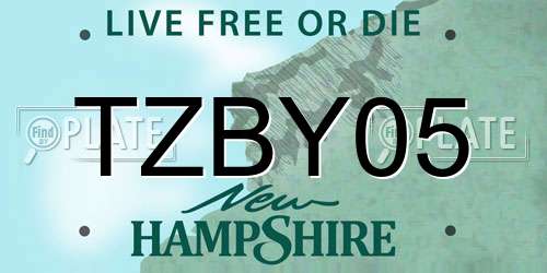 TZBY05 New Hampshire License Plate