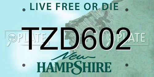 TZD602 New Hampshire License Plate