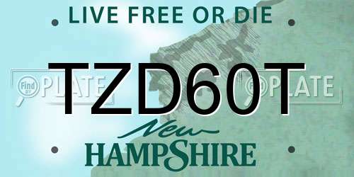 TZD60T New Hampshire License Plate