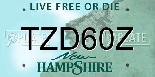 TZD60Z New Hampshire License Plate