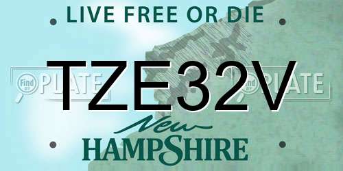 TZE32V New Hampshire License Plate