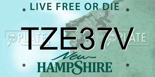 TZE37V New Hampshire License Plate