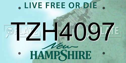 TZH4097 New Hampshire License Plate