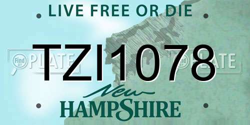 TZI1078 New Hampshire License Plate