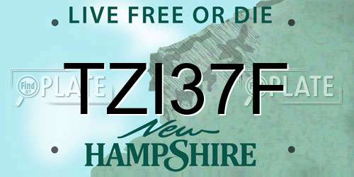 TZI37F New Hampshire License Plate
