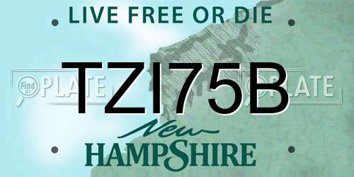 TZI75B New Hampshire License Plate