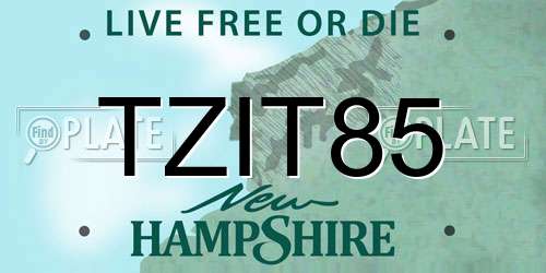 TZIT85 New Hampshire License Plate