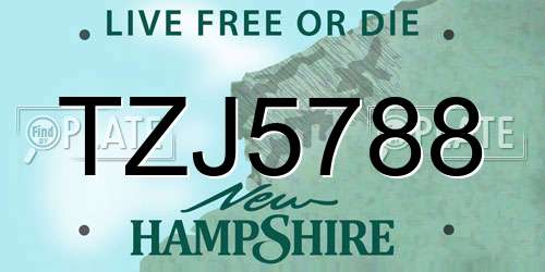 TZJ5788 New Hampshire License Plate