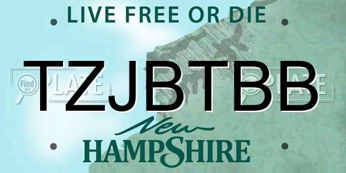 TZJBTBB New Hampshire License Plate