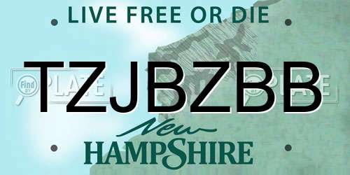 TZJBZBB New Hampshire License Plate