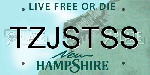 TZJSTSS New Hampshire License Plate