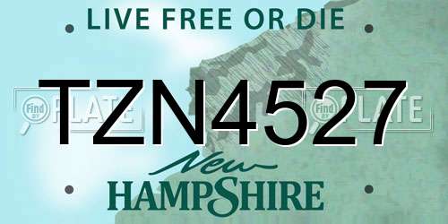 TZN4527 New Hampshire License Plate