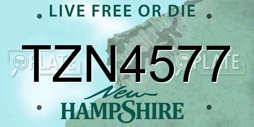 TZN4577 New Hampshire License Plate