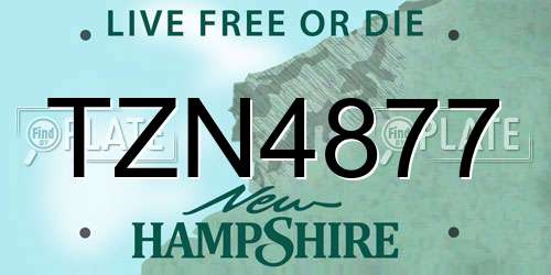 TZN4877 New Hampshire License Plate