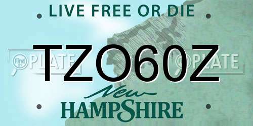 TZO60Z New Hampshire License Plate
