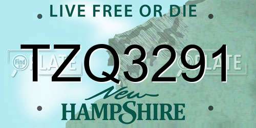 TZQ3291 New Hampshire License Plate