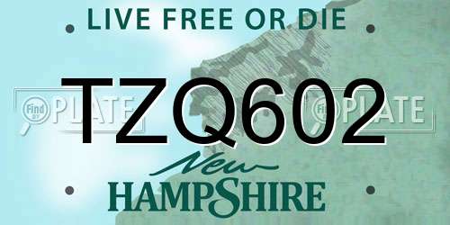TZQ602 New Hampshire License Plate