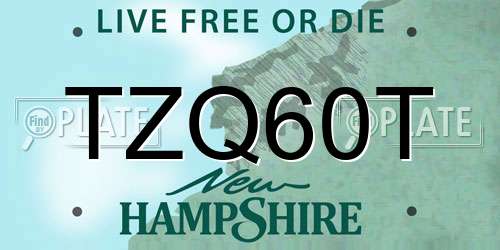 TZQ60T New Hampshire License Plate
