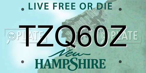 TZQ60Z New Hampshire License Plate