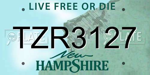 TZR3127 New Hampshire License Plate