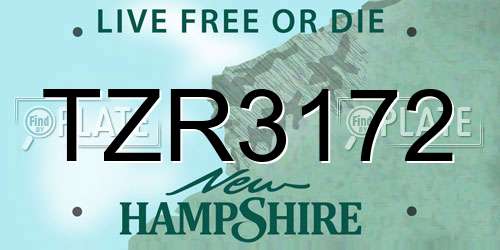 TZR3172 New Hampshire License Plate