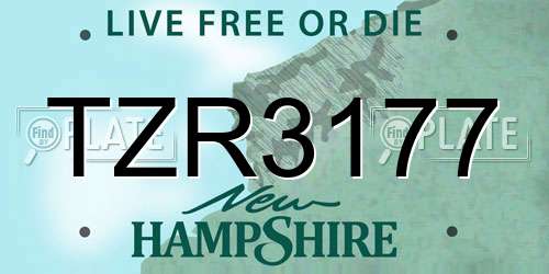 TZR3177 New Hampshire License Plate