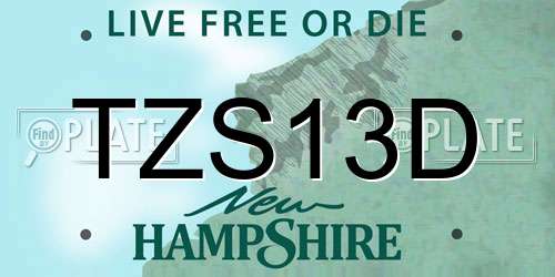 TZS13D New Hampshire License Plate