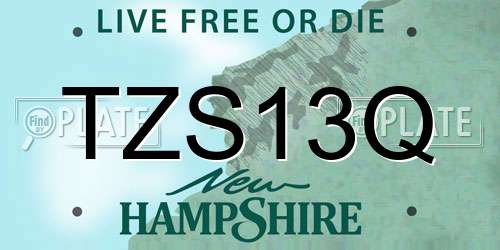 TZS13Q New Hampshire License Plate