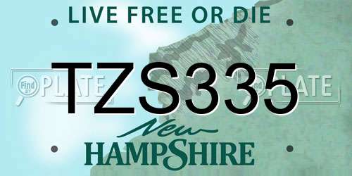 TZS335 New Hampshire License Plate