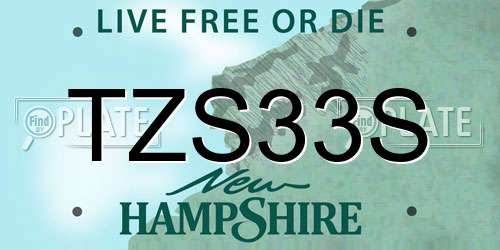 TZS33S New Hampshire License Plate