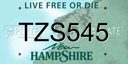 TZS545 New Hampshire License Plate