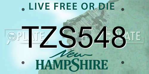 TZS548 New Hampshire License Plate