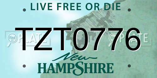 TZT0776 New Hampshire License Plate