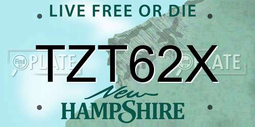 TZT62X New Hampshire License Plate