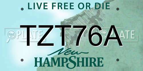 TZT76A New Hampshire License Plate