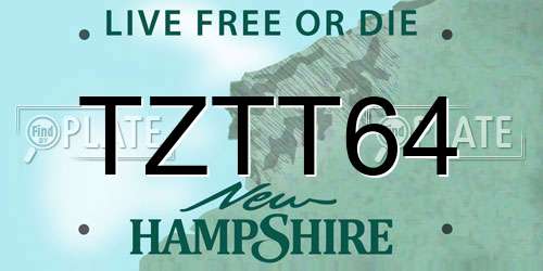 TZTT64 New Hampshire License Plate