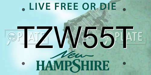 TZW55T New Hampshire License Plate
