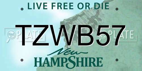 TZWB57 New Hampshire License Plate