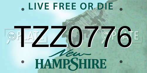 TZZ0776 New Hampshire License Plate