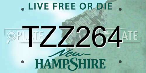 TZZ264 New Hampshire License Plate