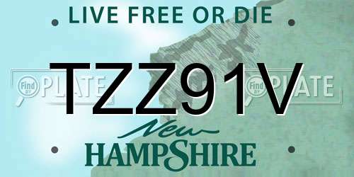 TZZ91V New Hampshire License Plate