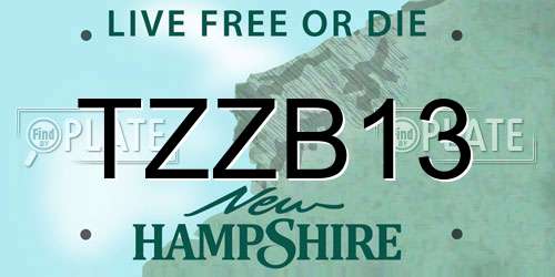 TZZB13 New Hampshire License Plate