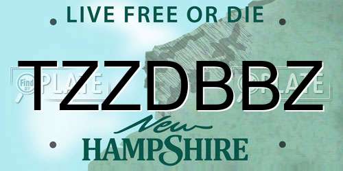 TZZDBBZ New Hampshire License Plate