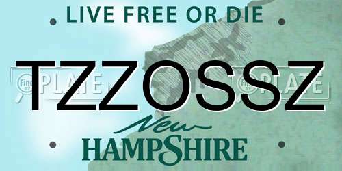 TZZOSSZ New Hampshire License Plate
