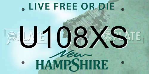 U108XS New Hampshire License Plate