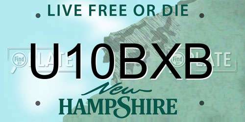 U10BXB New Hampshire License Plate