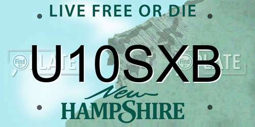 U10SXB New Hampshire License Plate