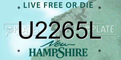 U2265L New Hampshire License Plate