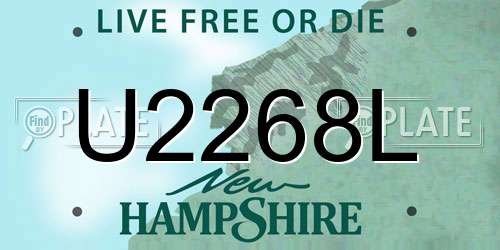 U2268L New Hampshire License Plate