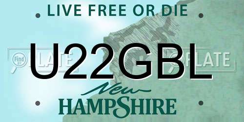 U22GBL New Hampshire License Plate